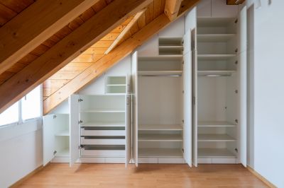 Attic with Built-In Storage